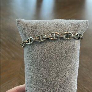 Silver Chain Link Bracelet with small CZ accents